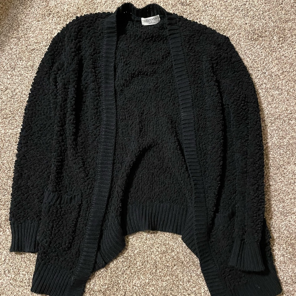 Black popcorn cardigan